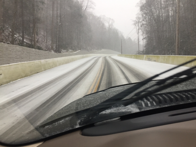 Snowy Drive Home - Gap Creek Road, Hampton, TN